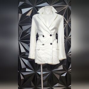 Armani Exchange White Double-Breasted Blazer